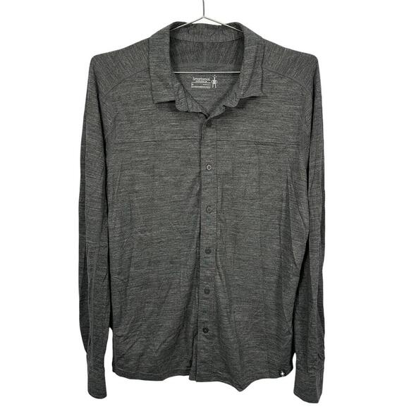 Smartwool Merino Gray Button Up Shirt Medium - Picture 1 of 5